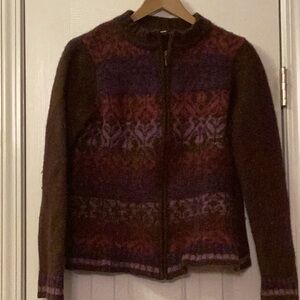 Women’s Long Sleeve Lambswool & Rabbit hair Warm Front Zip Sweater. Size M 10-12